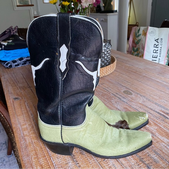 Lucchese Shoes - LUCCHESE Longhorn Cowhide Calf Hair On Hide Cowgirl Boots 9